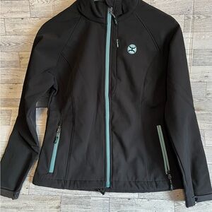 Hooey Jacket Coat Women’s Black Aqua full zipper